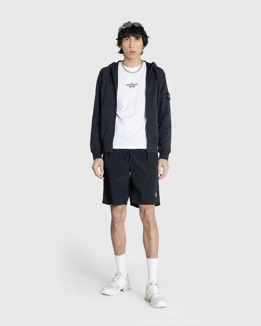 Sveder | Stone Island Beklaedningsfarvet Sweatshirt Med Rund Hals, Marinebla