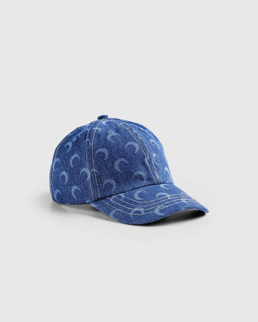Hatte | Marine Serre Regenereret Deadstock Denim Baseball Cap Blue Laser Wash