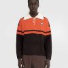 T-Shirts | Wales Bonner Calm Polo Chestnut Brown/Ivory/Ruby Red