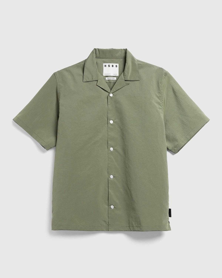 Skjorter | Highsnobiety HS05 Borstet Kortaermet Skjorte Gron