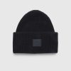 Vinter Tilbehor | Acne Studios Stor Face Logo Beanie Sort