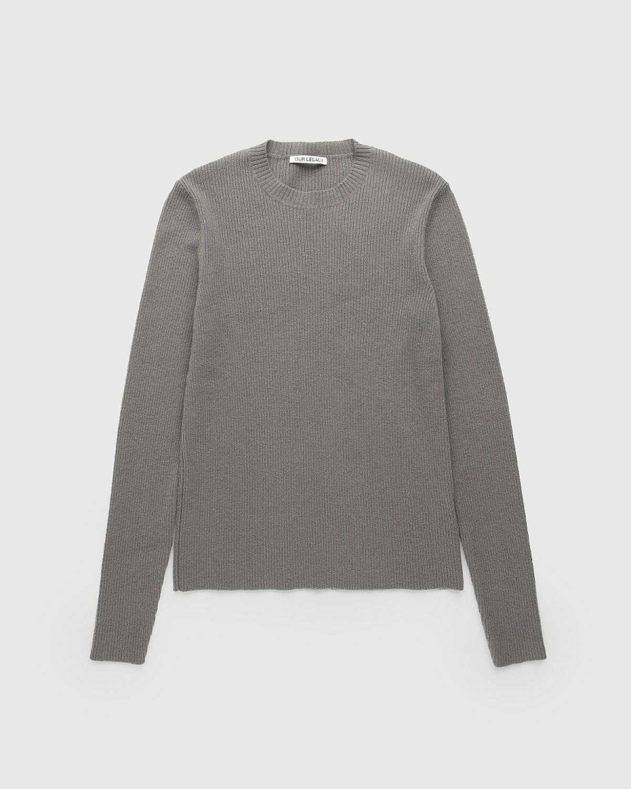Strik | Our Legacy Kompakt Rundhals Mole Grey Super Wool