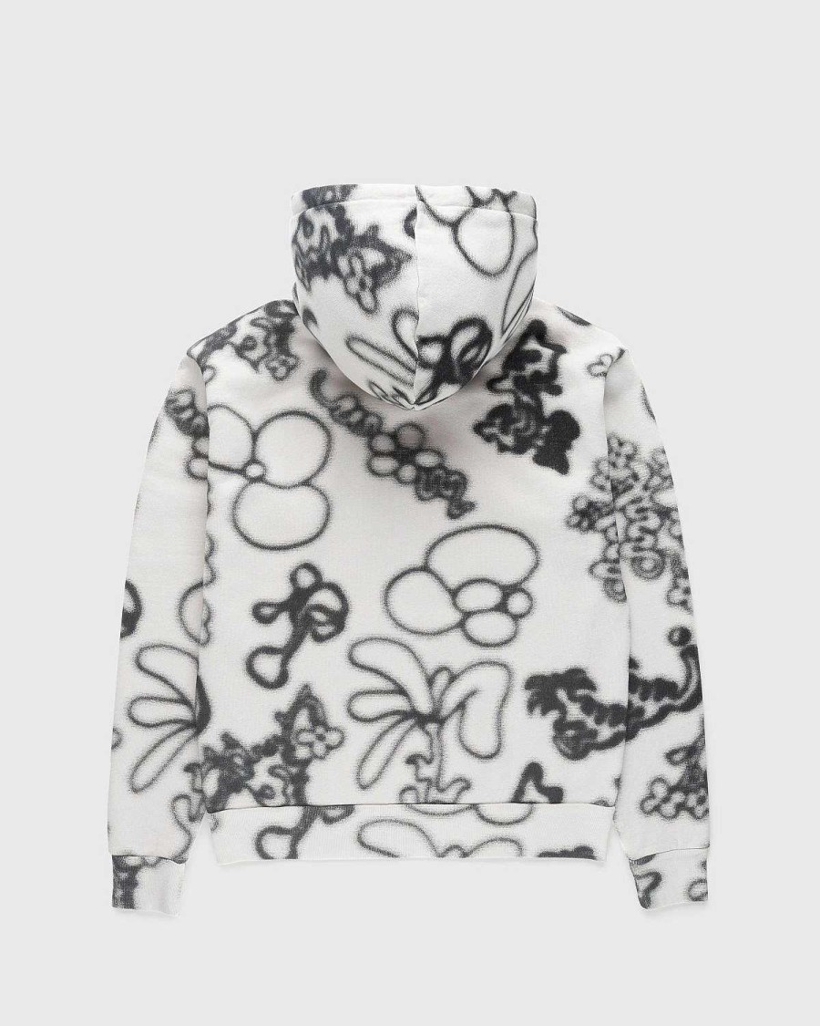 Sveder | NTS Fleece Flower Hoodie Elfenben/Sort