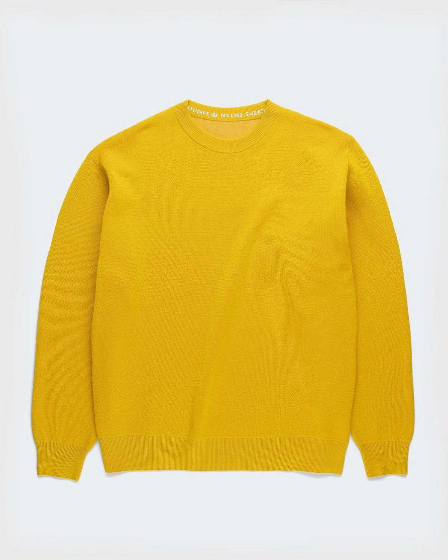 Strik | Acne Studios Merinould Sweater Med Rund Hals, Gul