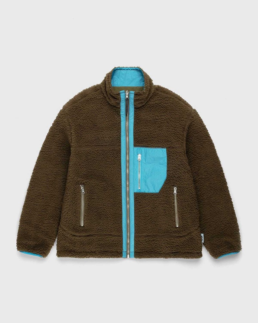 Overtoj | Highsnobiety Vendbar Polar Fleece-Lynlasjakke Stal Bla/Morkegron